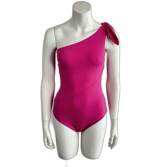 Stylest Swimsuit Pink One Shoulder With Tie One Piece XS - Picture 2 of 8
